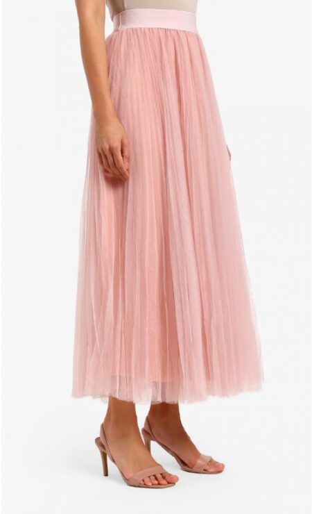 Tutu Tulle Pleated Skirt in Dusty Pink