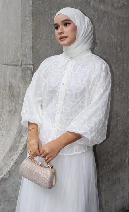 Emma Puff Top In White