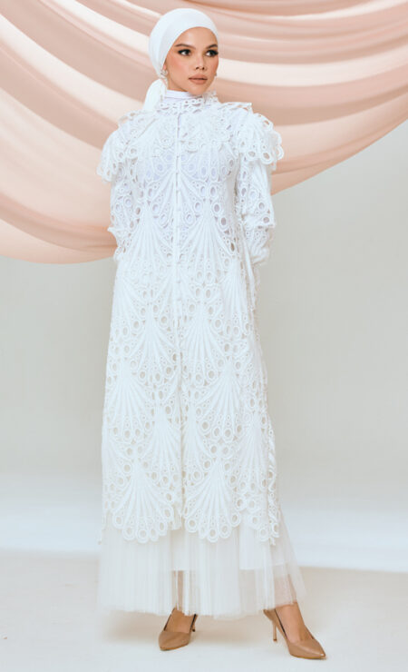 Butterfly Midi Top In White