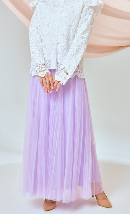Tutu Tulle Pleated Skirt in Lite Purple