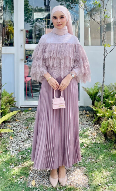 Azura Pleated Skirt In Dusty Purple