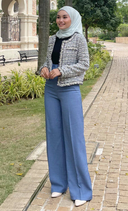 Button Highwaisted Pant In Blue