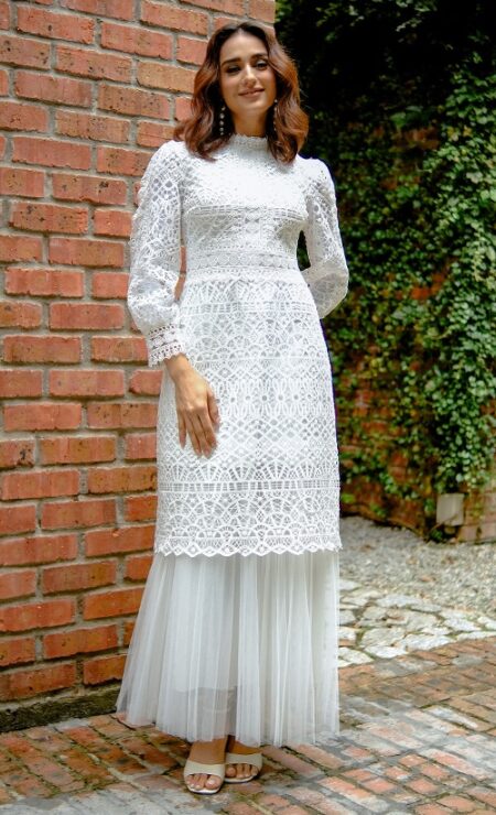 NEW EDITION Lacey Midi Top In White