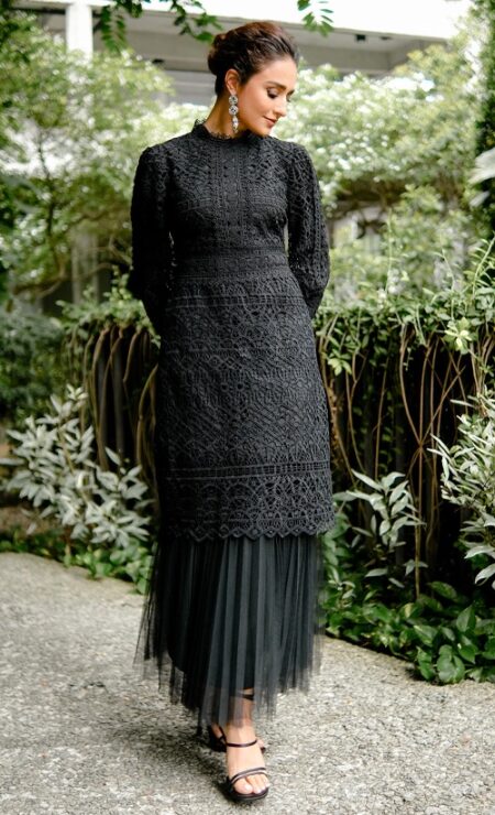 NEW EDITION Lacey Midi Top In Black