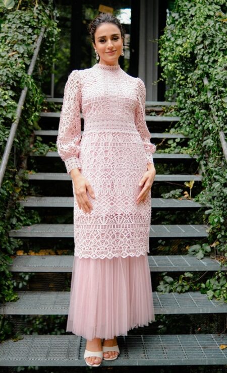NEW EDITION Lacey Midi Top In Pink