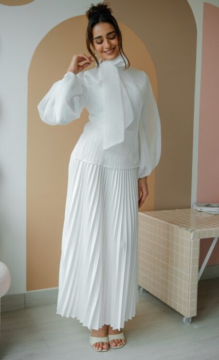 Iris Organza Lace Top in White