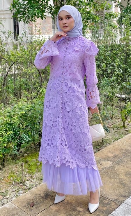 Butterfly Midi Top In Lilac Flower