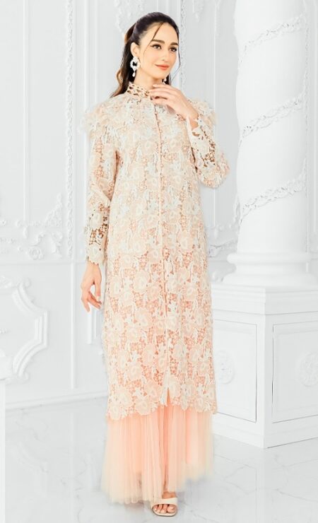 Butterfly Midi Top In Floral Peach