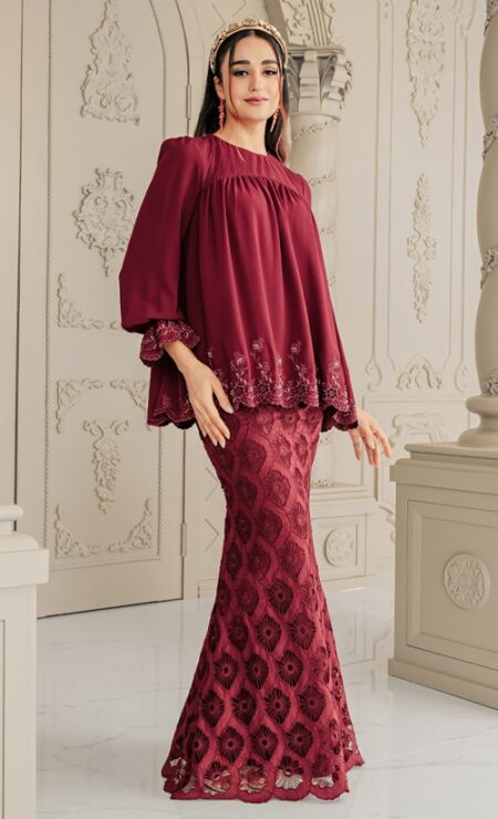 LEBARAN 2024 Jazlyn Mini Kurung In Maroon