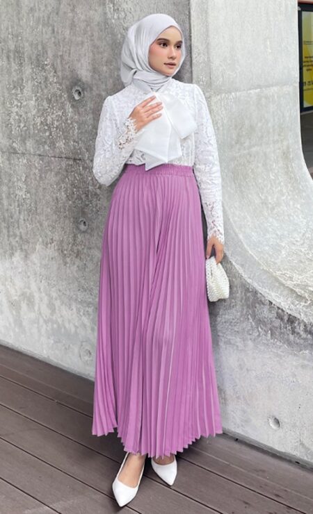 Azura Pleated Skirt In Smoke Orchid