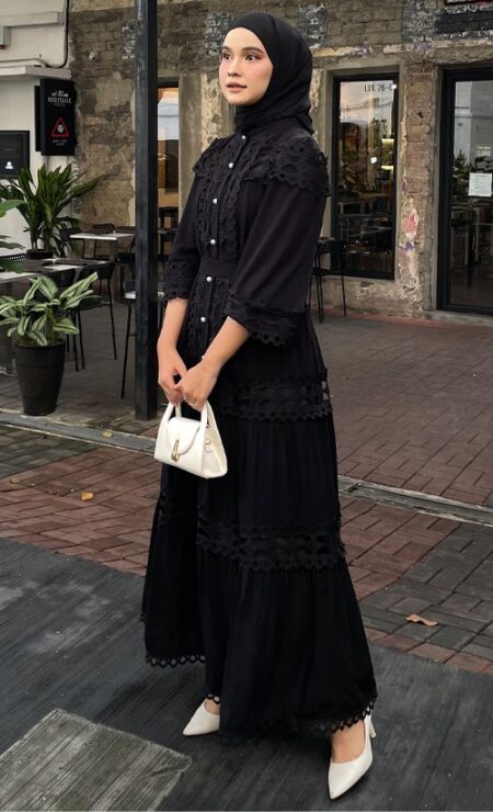 Ivy Cotton Dress in Black