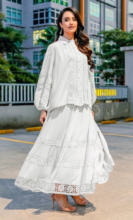 Rosa Cotton Set in White