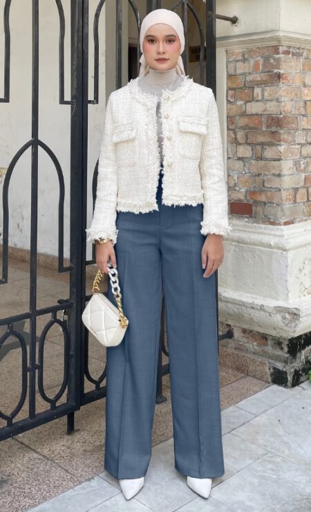 Highwaisted Pant In Dusty Blue