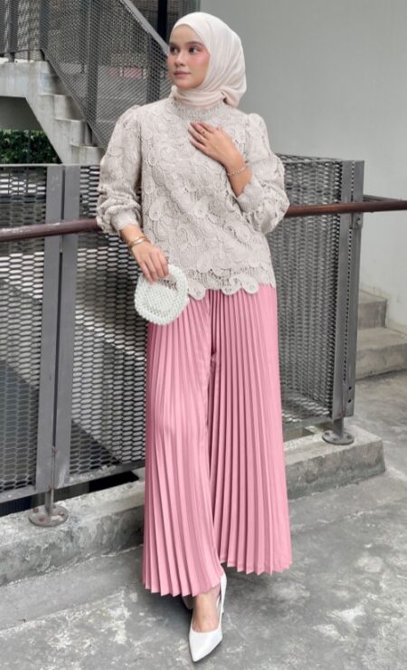 Pleated Palazzo in Pink