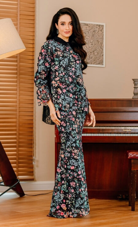 LEBARAN 2025 Ayra Printed Kurung In Black