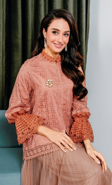 LEBARAN 2025 Alisa Lace Top In Brown