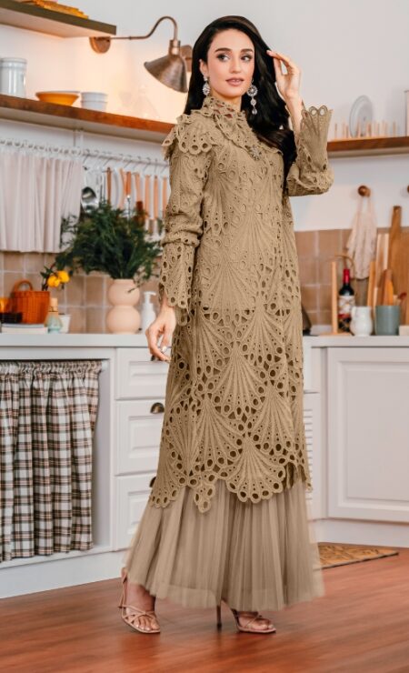 LEBARAN 2025 Butterfly Midi Top In Brown