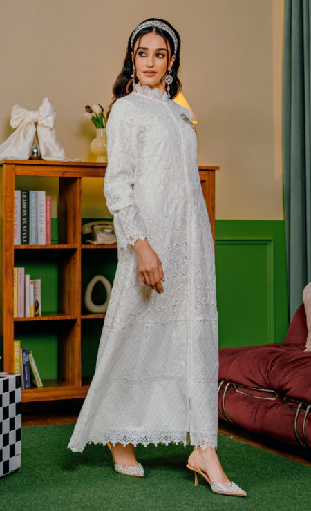 LEBARAN 2025 Nayla Abaya Dress in White
