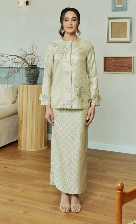LEBARAN 2025 Alana Mini Kurung 2.0 In Greenish Champagne