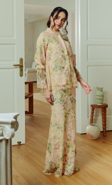 LEBARAN 2025 Ayra Printed Kurung In Light Peach