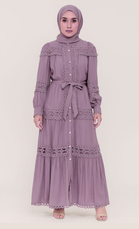 Ivy Cotton Dress in Mauve