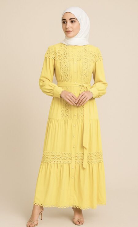 Ivy Cotton Dress in Yellow
