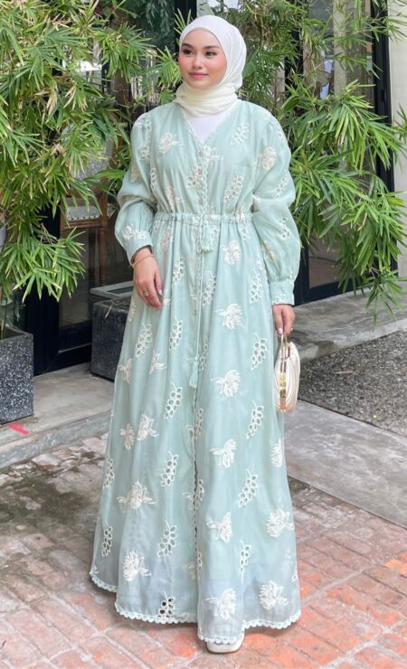 Becca Organza Dress in Mint Green