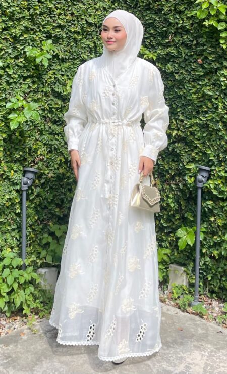 Becca Organza Dress in White