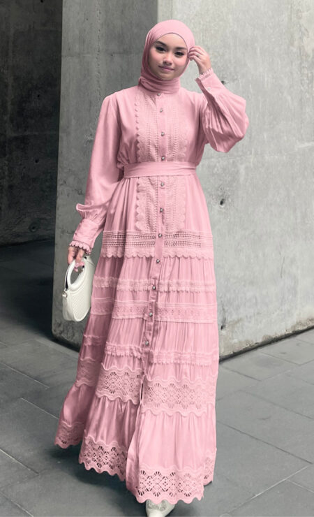 Olivia Cotton Dress in Pink