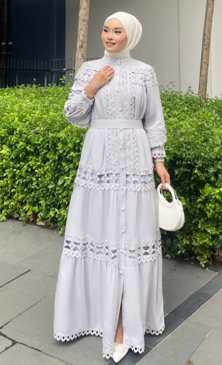 Ivy Cotton Dress in Silver