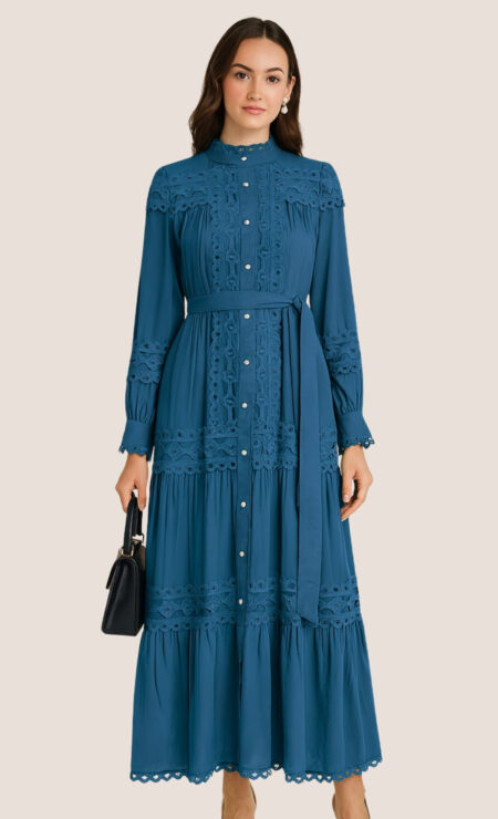 Ivy Cotton Dress in Teal