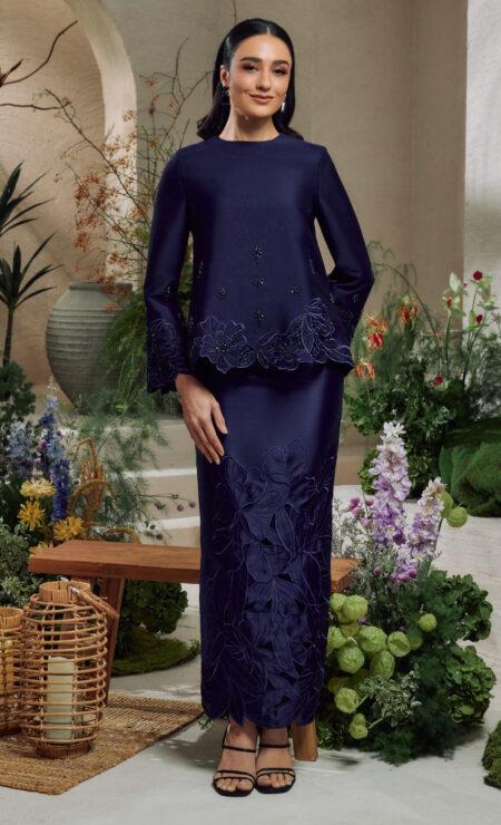 LEBARAN 2026 Zahra Kurung In Midnight Blue