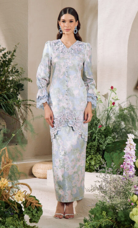 LEBARAN 2026 Dian Long Kurung In Misty Blue