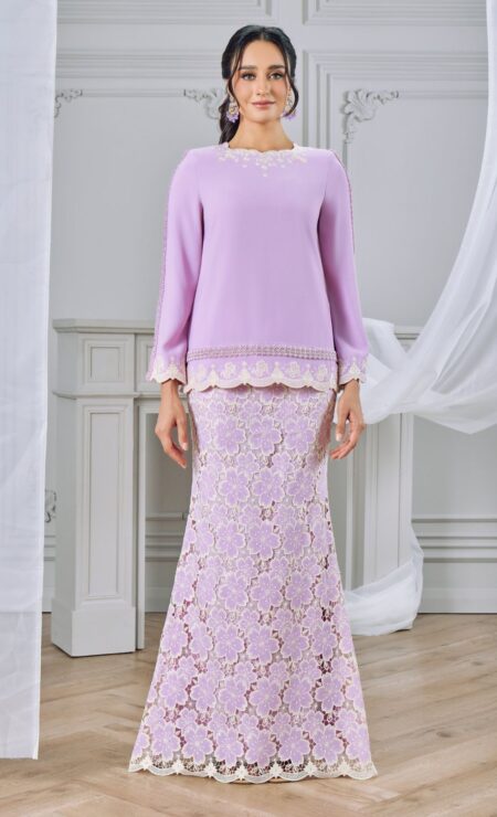LEBARAN 2025 Inas Mini Kurung In Lilac Pink (Restocked Edition)