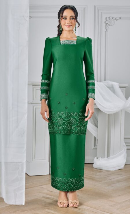 LEBARAN 2026 Kamila Kurung In Forest Green