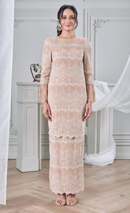 LEBARAN 2026 Medina Kurung In Champagne Brown