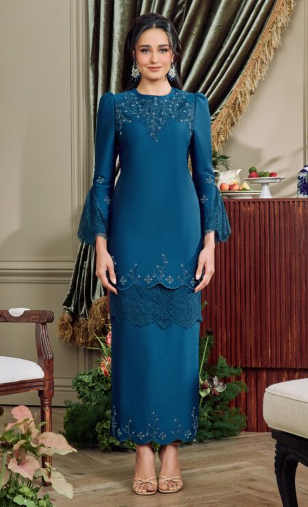 LEBARAN 2026 Aria Kurung In Deep Teal