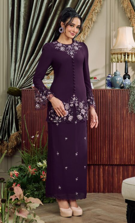 LEBARAN 2026 Filzah Kurung In Dark Purple