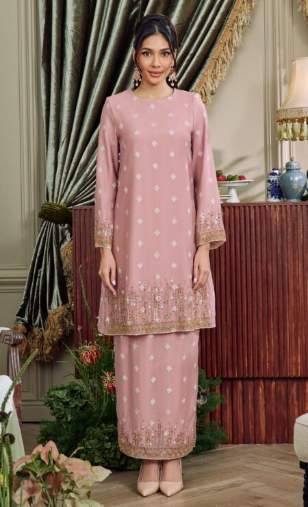 LEBARAN 2026 Salma Kurung Pahang In Dusty Pink