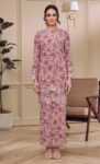 LEBARAN 2026 Anzalna Printed Kurung in Strawberry Matcha - M