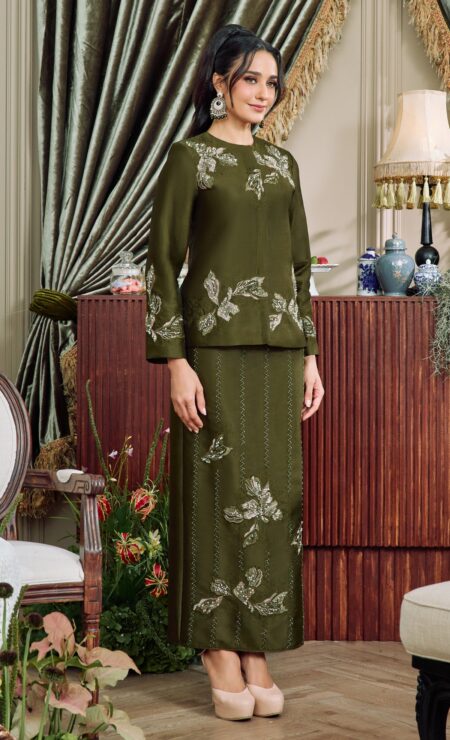 LEBARAN 2026 Alana Mini Kurung In Olive Green