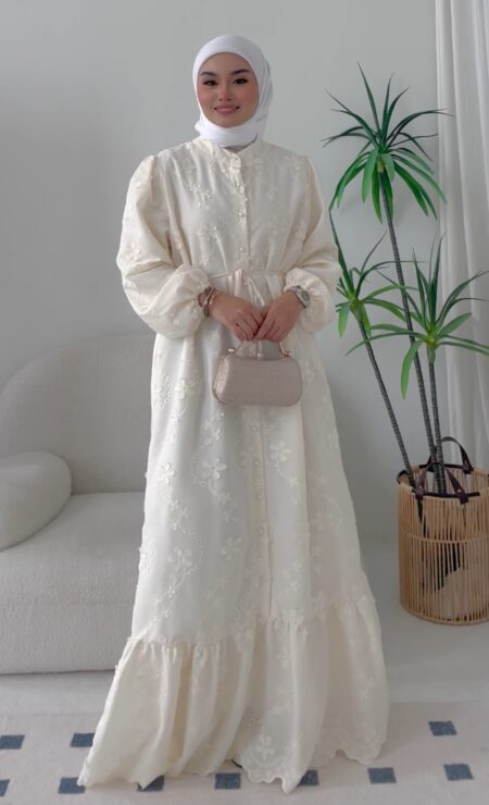 Clary Cotton Dress in Cream
