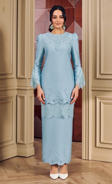 LEBARAN 2026 Aria Kurung In Smokey Blue