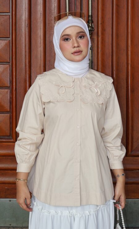 Ava Cotton Shirt in Nude