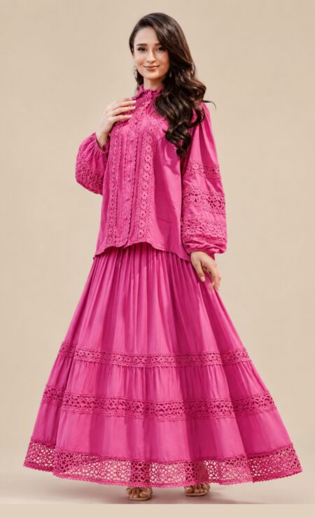 Rosa Cotton Set in Shocking Pink