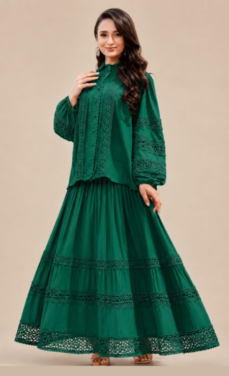 Rosa Cotton Set in Emerald Green